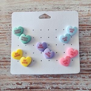 Colorful Heart-Shaped Kids Earrings Set